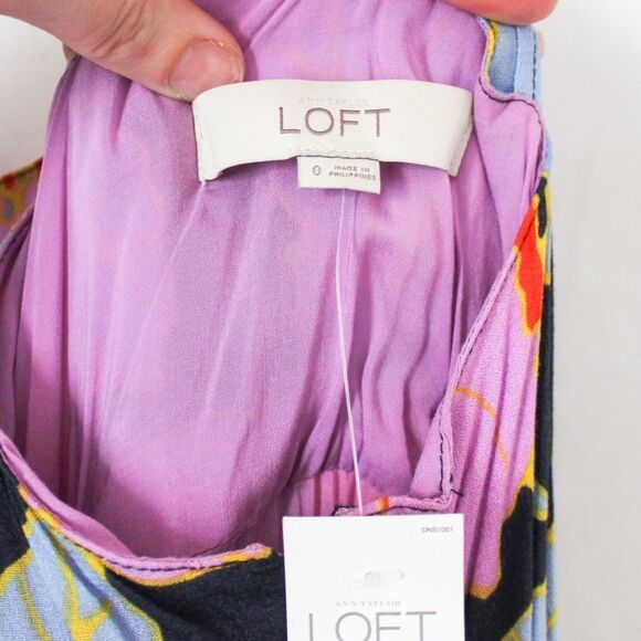 NWT LOFT Full Bloom Floral Strappy Sleeveless Maxi Dress 0 - Picture 9 of 9